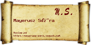 Mayerusz Sára névjegykártya